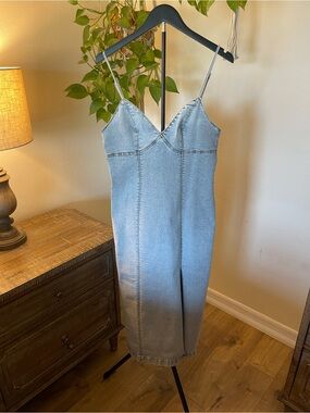 Habitual Light Blue Denim stretch Midi Dress